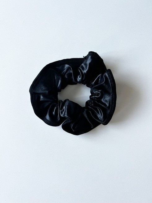 shiny black scrunchie